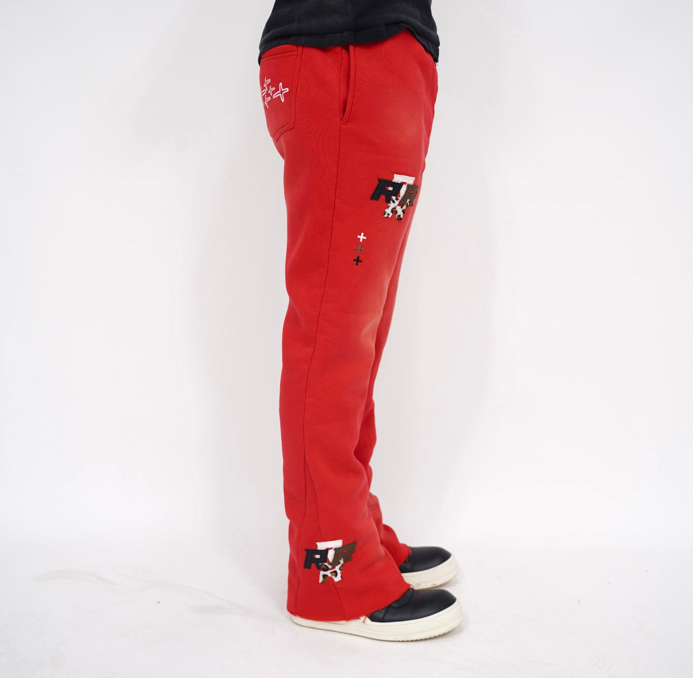 Patch Flare Sweatpants - Red Patch Flare Sweatpants - Red