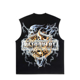 BLUE SKULL SHIRT CUT-OFF BLUE SKULL SHIRT CUT-OFF