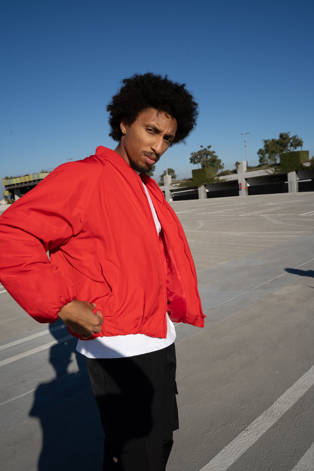 EPTM Capital Cropped Bomber - Red EPTM Capital Cropped Bomber - Red
