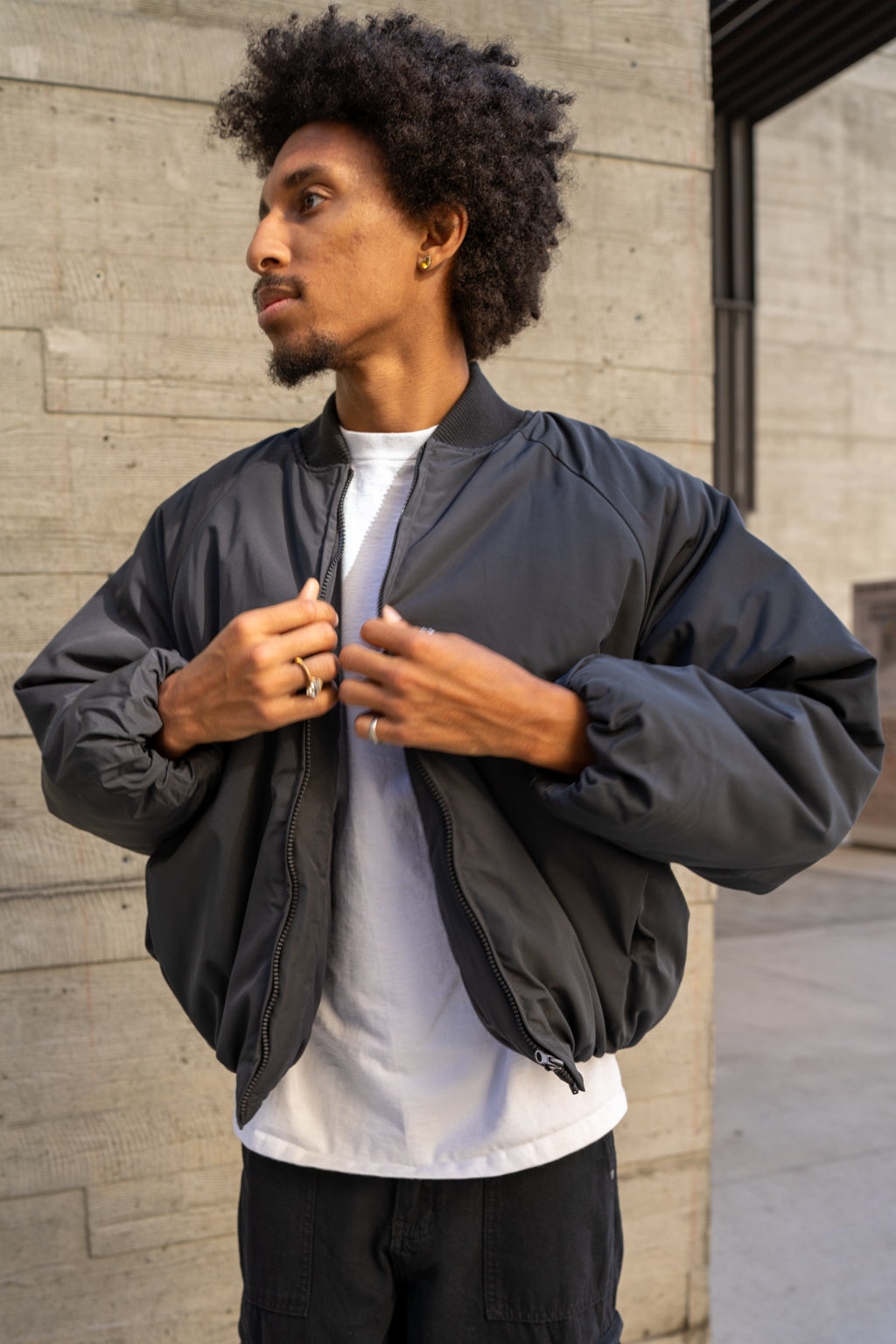 EPTM Capital Cropped Bomber - Charcoal EPTM Capital Cropped Bomber - Charcoal