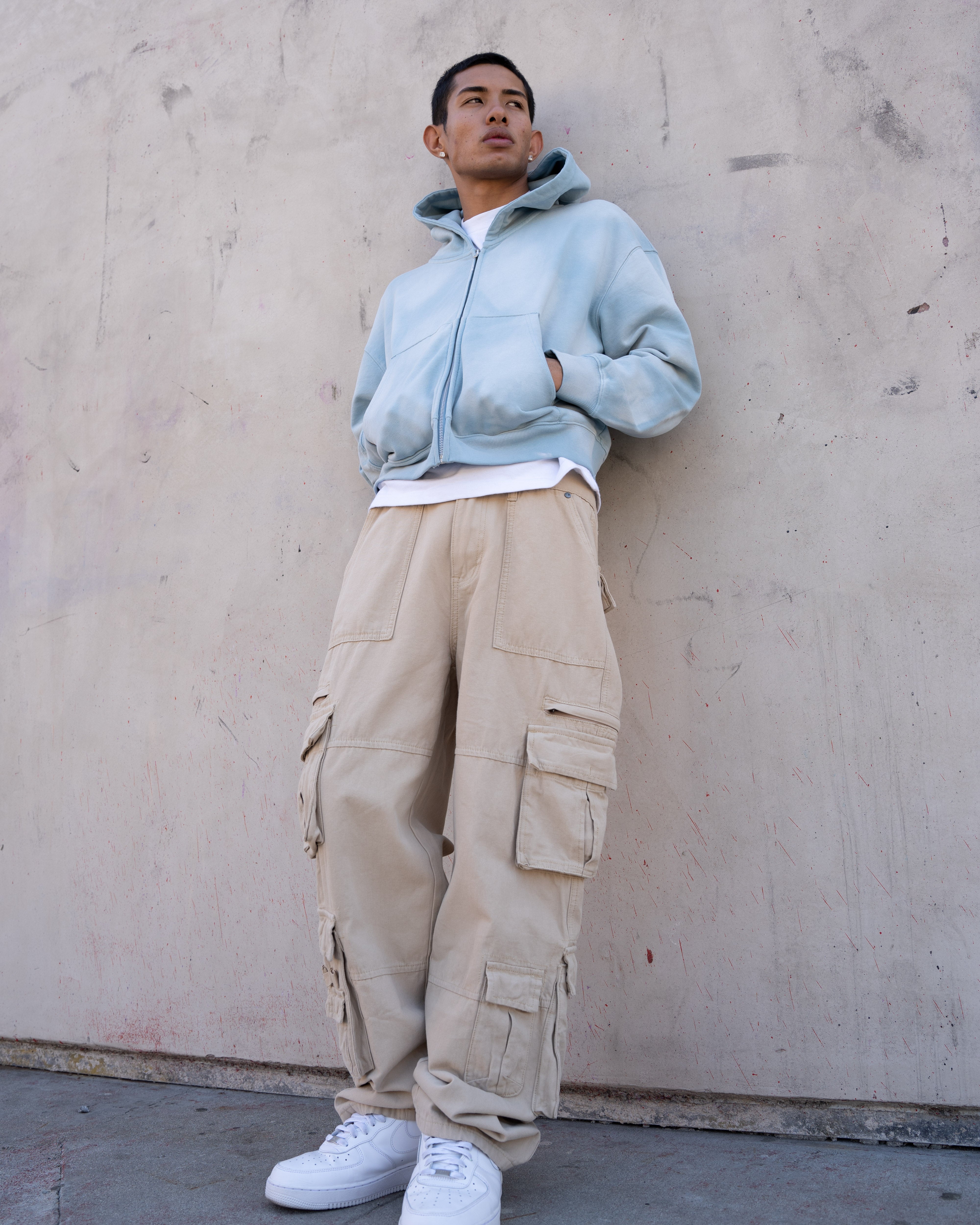 EPTM Sun Faded Cropped Zip Up Hoodie - Sky Blue EPTM Sun Faded Cropped Zip Up Hoodie - Sky Blue
