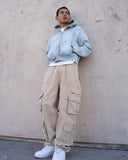 EPTM Sun Faded Cropped Zip Up Hoodie - Sky Blue EPTM Sun Faded Cropped Zip Up Hoodie - Sky Blue