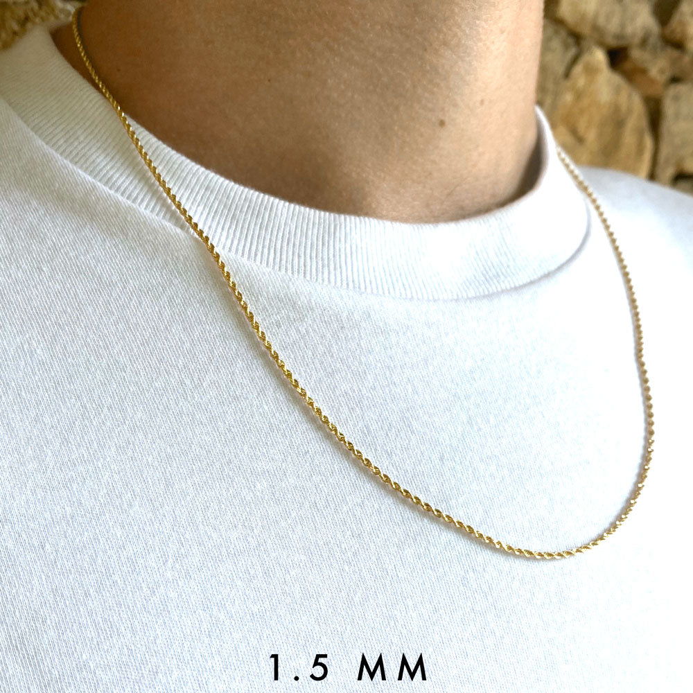 Solid Gold Rope Chain 1.5mm Solid Gold Rope Chain 1.5mm
