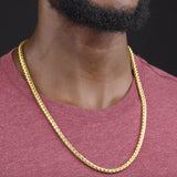 Solid Gold Palm Wheat Franco Chain Hollow Solid Gold Palm Wheat Franco Chain Hollow