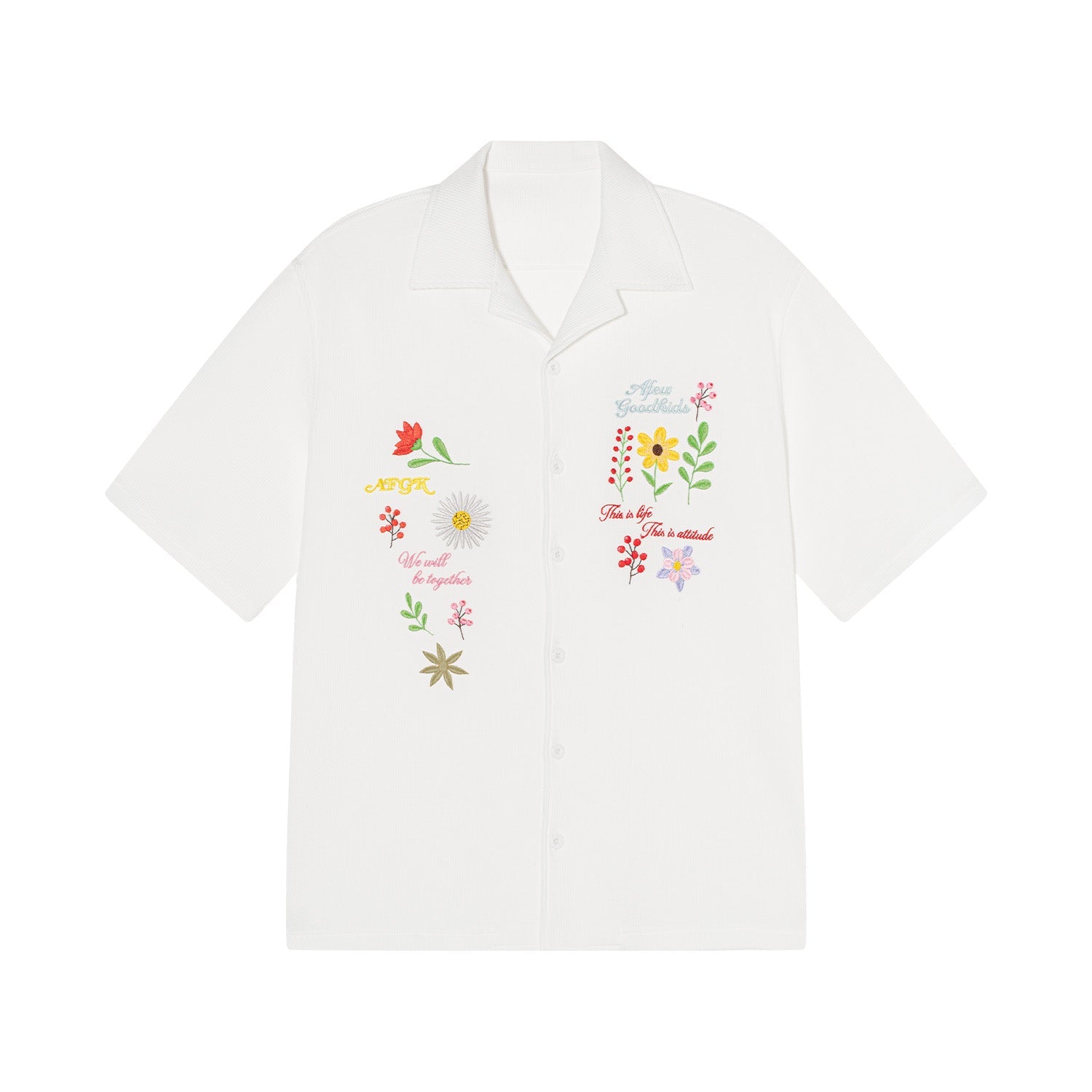 DONCARE(AFGK) "Floral waffle shirt" DONCARE(AFGK) "Floral waffle shirt"