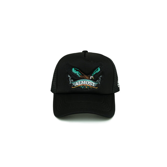 Banner Trucker Hat (Black/Black)