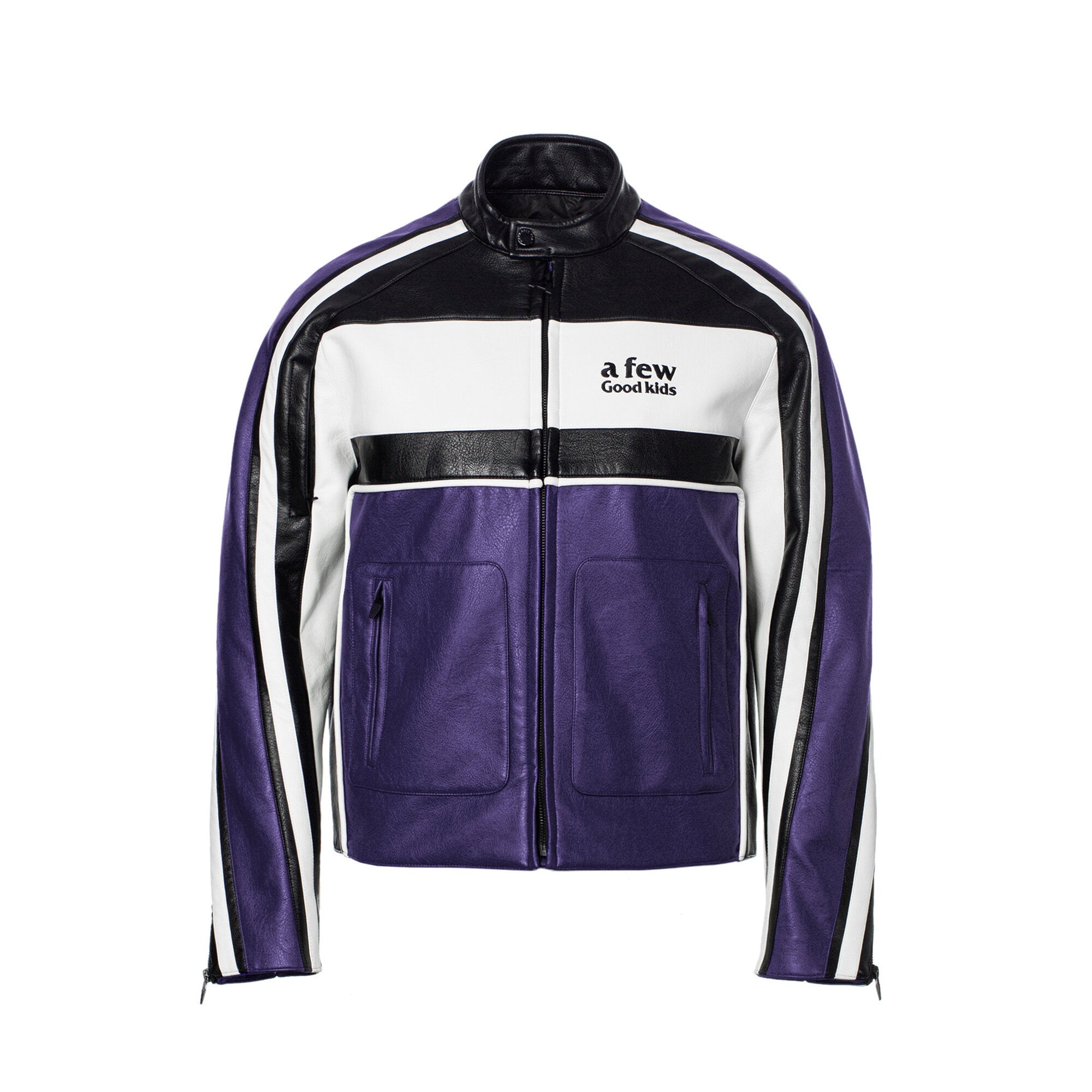 DONCARE (AFGK) "Panelled Biker Leather Jacket" - Purple DONCARE (AFGK) "Panelled Biker Leather Jacket" - Purple