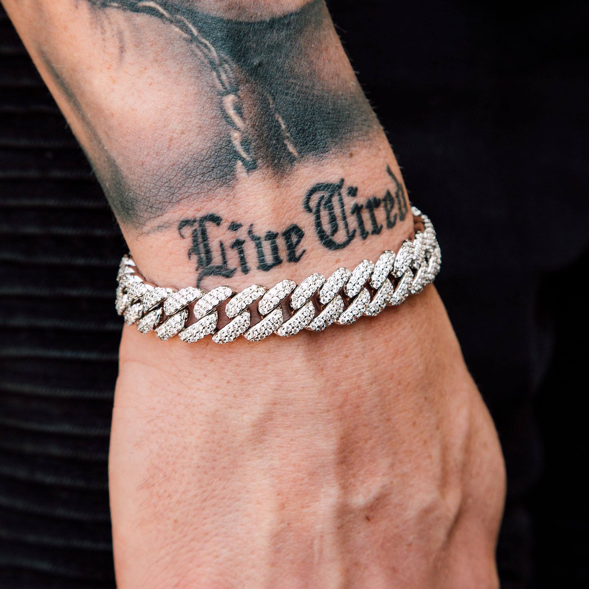 Diamond Cuban Link Bracelet White Gold 12mm Diamond Cuban Link Bracelet White Gold 12mm