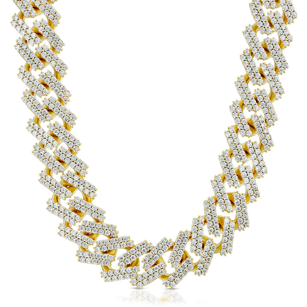 Diamond Cuban Chain Straight Edge 15mm Diamond Cuban Chain Straight Edge 15mm