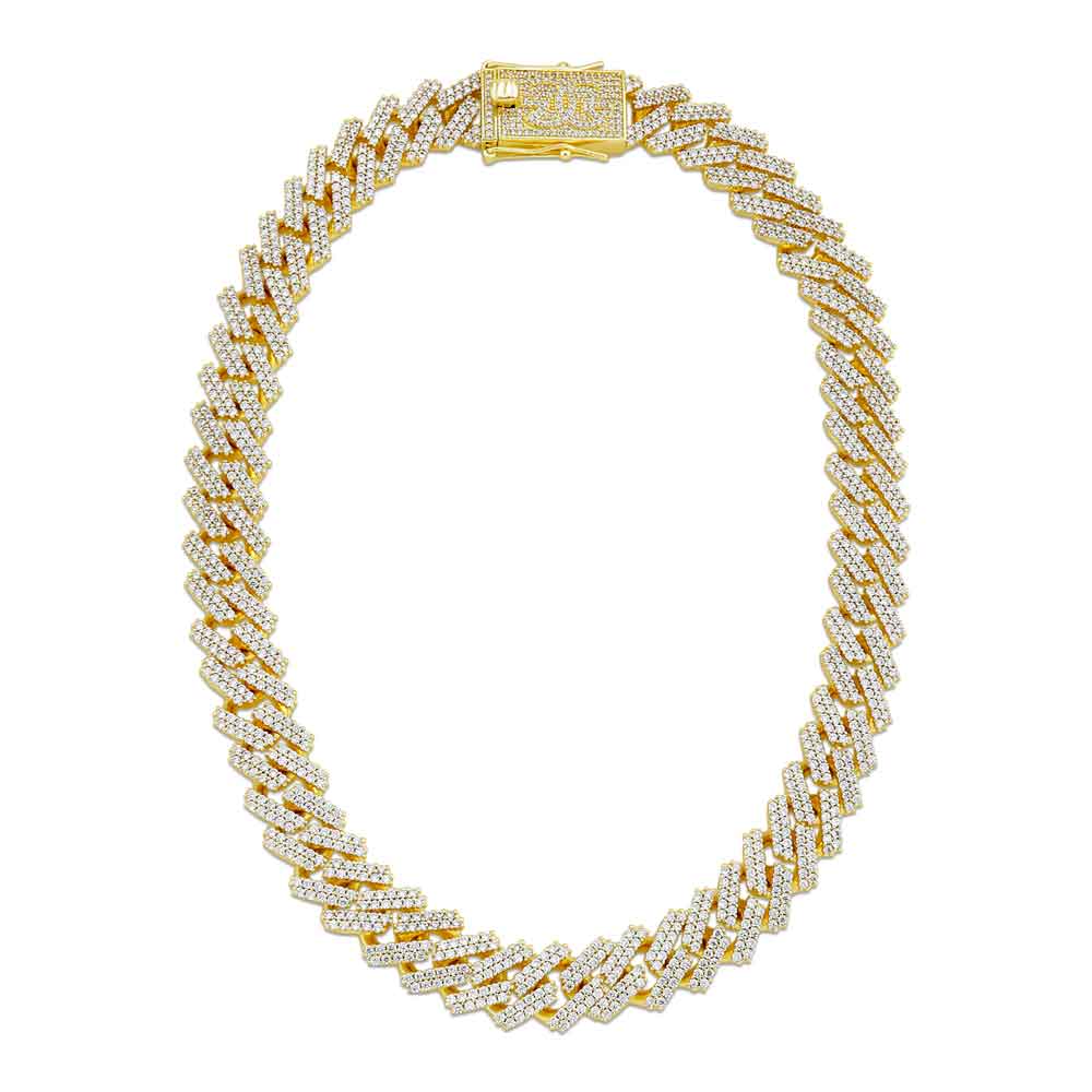 Diamond Cuban Chain Straight Edge 15mm Diamond Cuban Chain Straight Edge 15mm