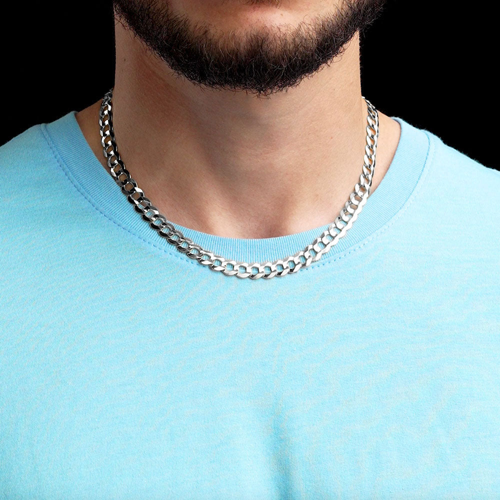 Italian Silver Curb Cuban Link Chain Italian Silver Curb Cuban Link Chain