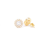 Diamond Halo Stud Men's Earrings Diamond Halo Stud Men's Earrings