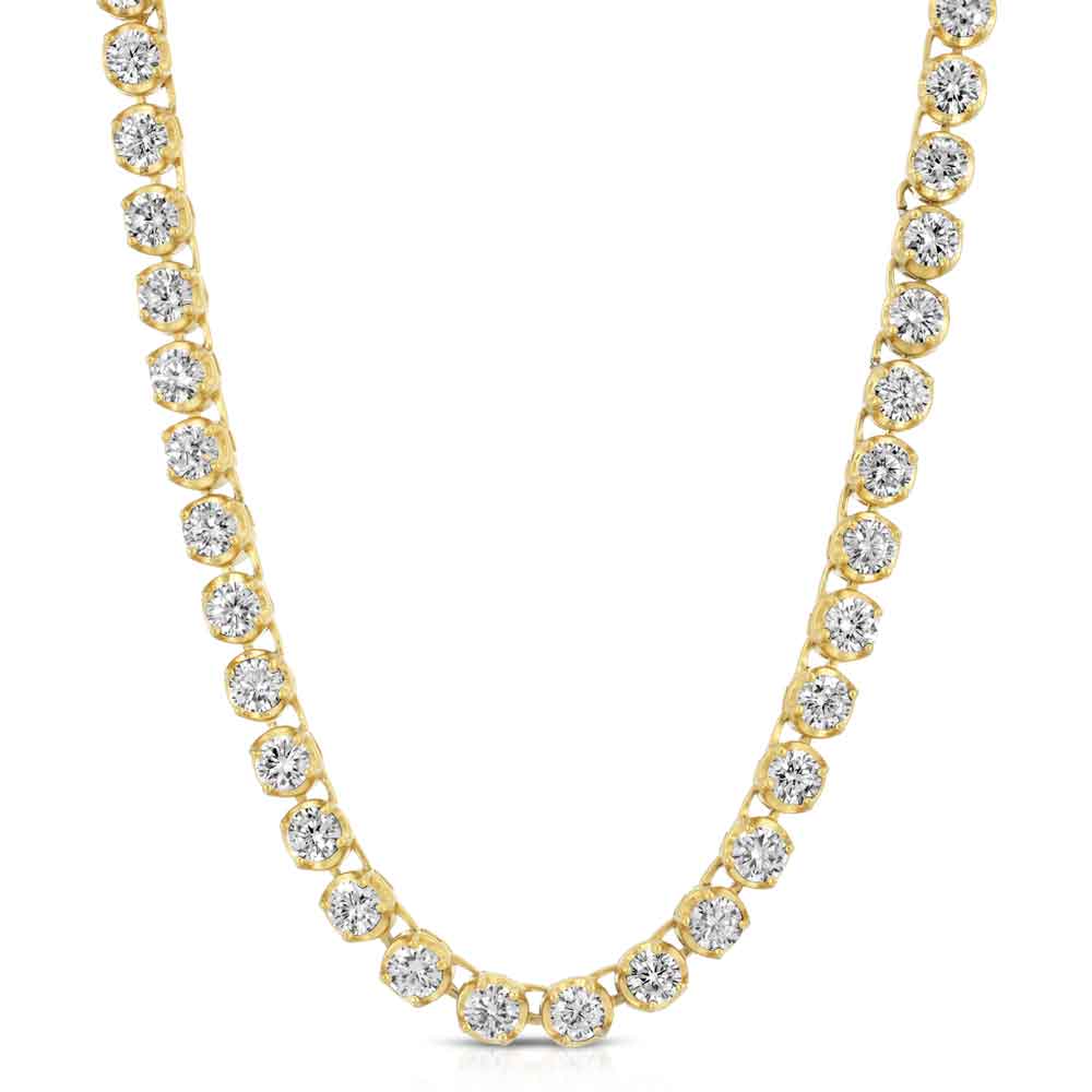 Gold Diamond Buttercup Tennis Chain 6mm Gold Diamond Buttercup Tennis Chain 6mm