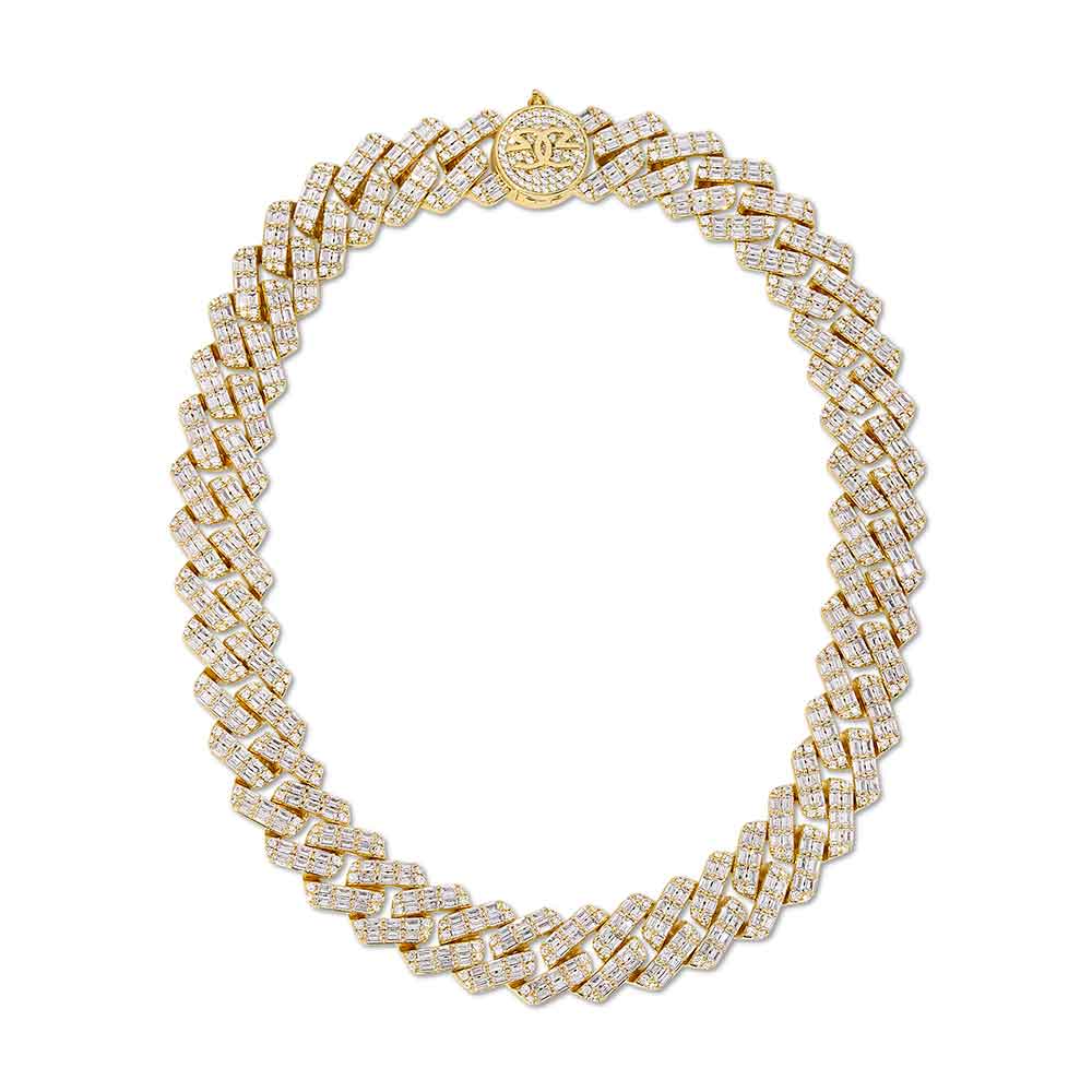 2 Row Diamond Cuban Chain Baguette 18mm 2 Row Diamond Cuban Chain Baguette 18mm