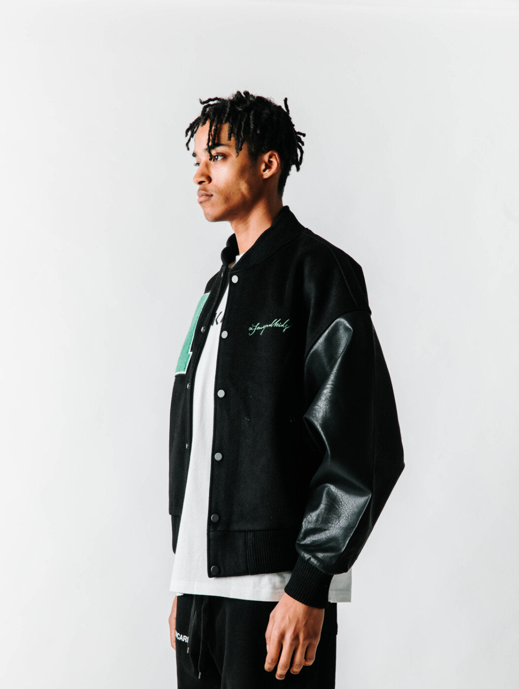 DONCARE (AFGK) "3D Logo Varsity Jacket" - BLACK DONCARE (AFGK) "3D Logo Varsity Jacket" - BLACK