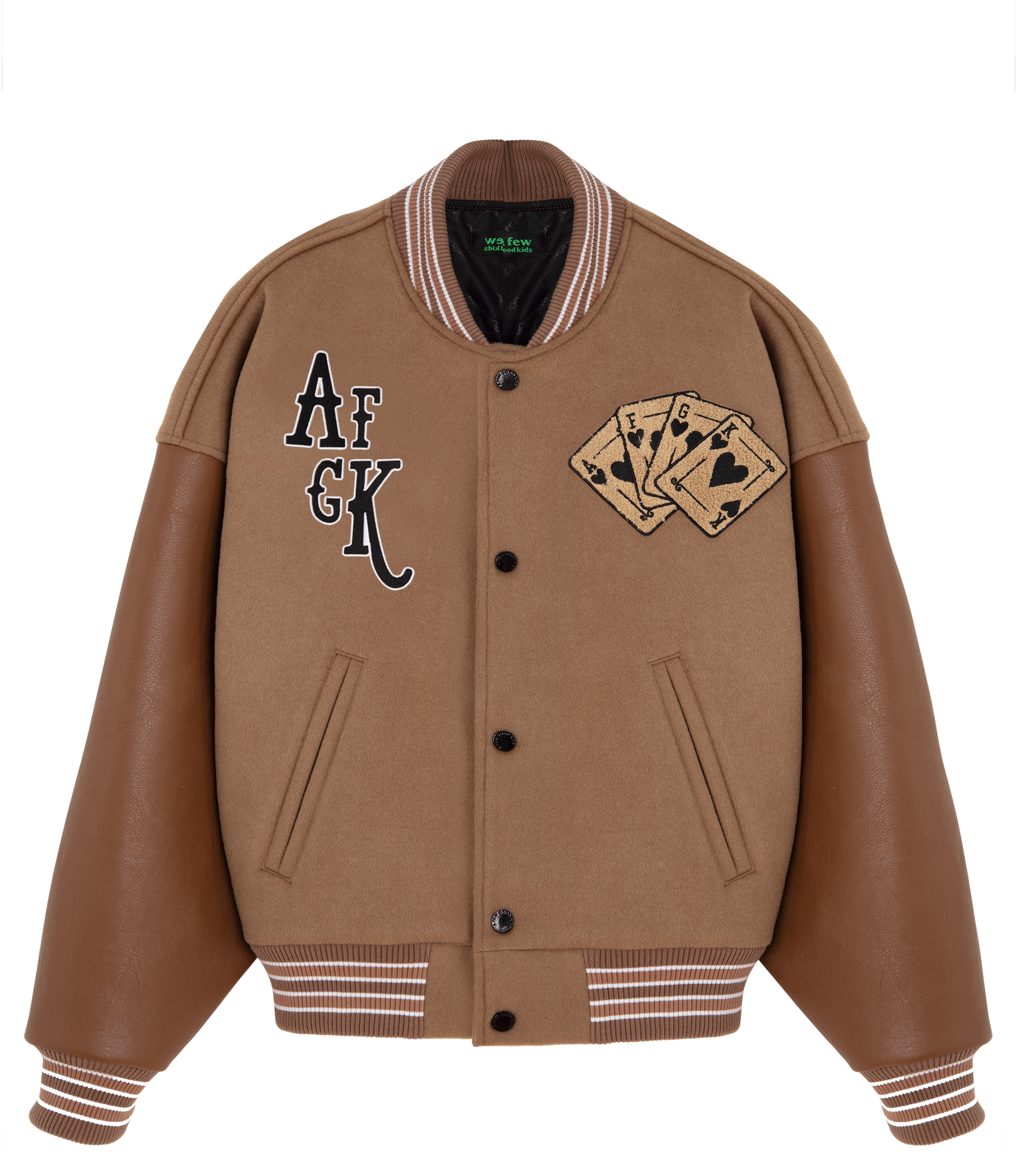 DONACARE(AFGK) "Dice Leather Varsity Jacket" DONACARE(AFGK) "Dice Leather Varsity Jacket"