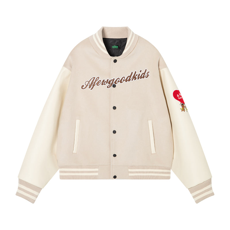 DONCARE(AFGK) "Angel leather varsity jacket" DONCARE(AFGK) "Angel leather varsity jacket"