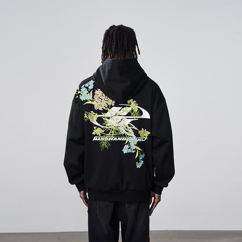 Floral Embroidery Logo Hoodie Floral Embroidery Logo Hoodie