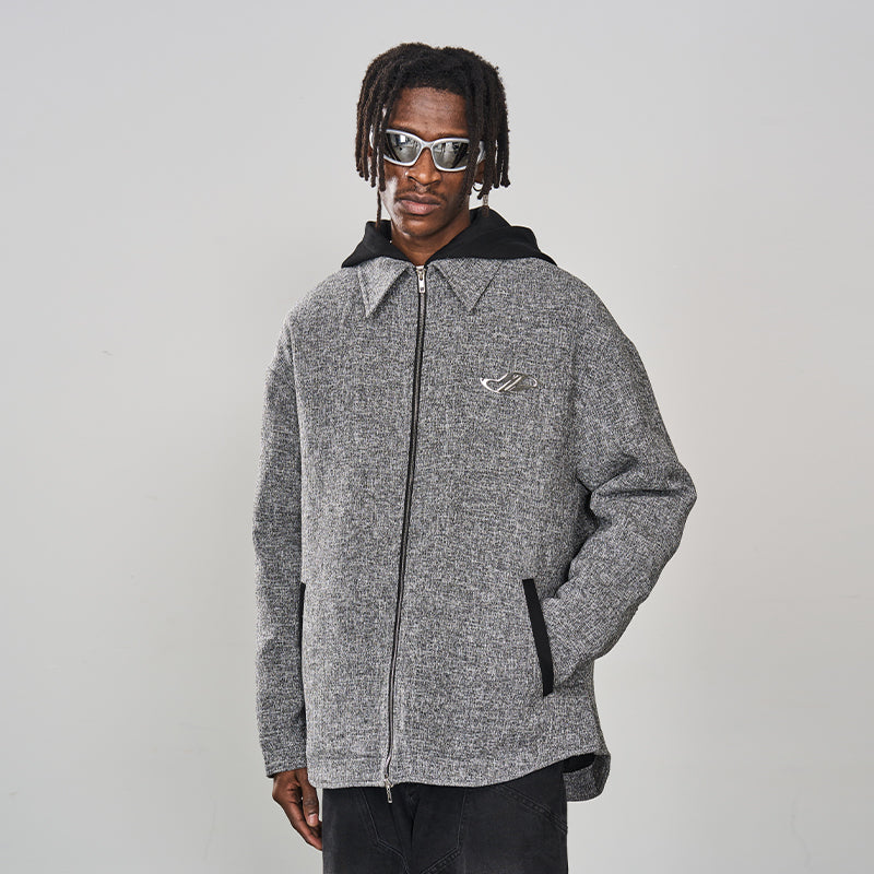 Metal Logo Padded Hooded Jacket Metal Logo Padded Hooded Jacket