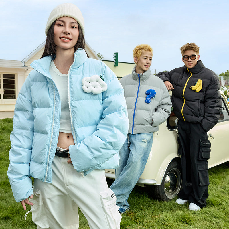 Detachable Padded Contrast Zip Down Coat Detachable Padded Contrast Zip Down Coat