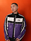 DONCARE (AFGK) "Panelled Biker Leather Jacket" - Purple DONCARE (AFGK) "Panelled Biker Leather Jacket" - Purple
