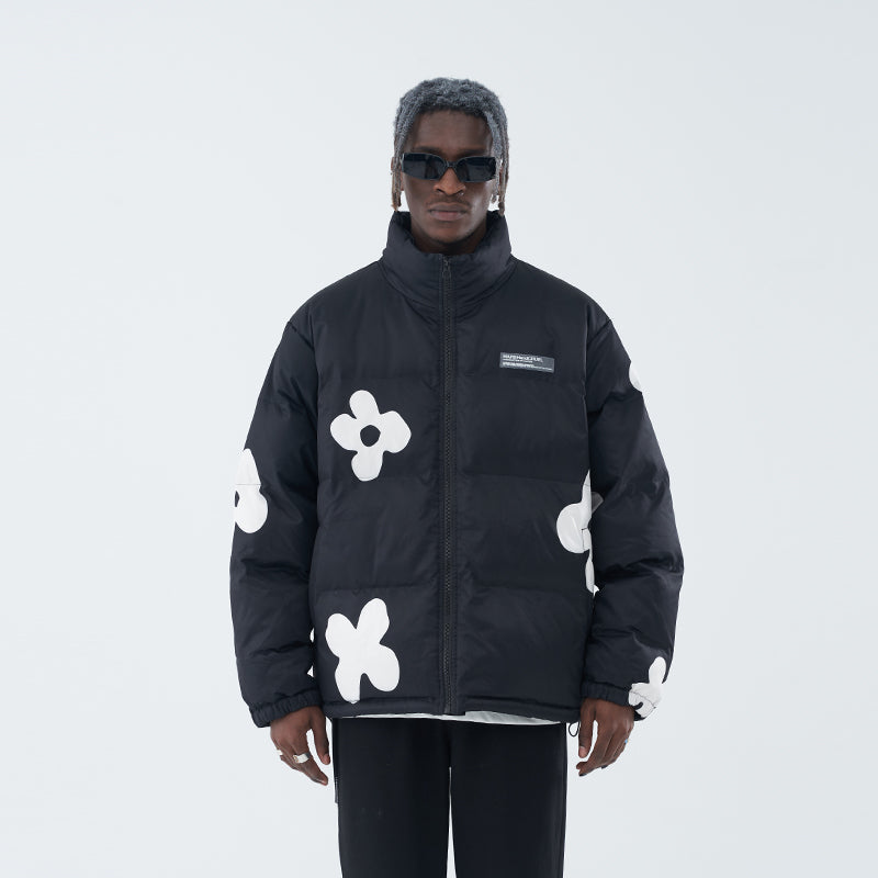 Handpainted Flowers Down Jacket Handpainted Flowers Down Jacket