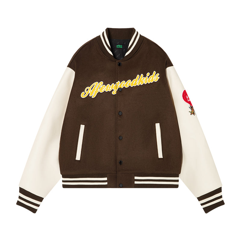 DONCARE(AFGK) "Angel leather varsity jacket" DONCARE(AFGK) "Angel leather varsity jacket"