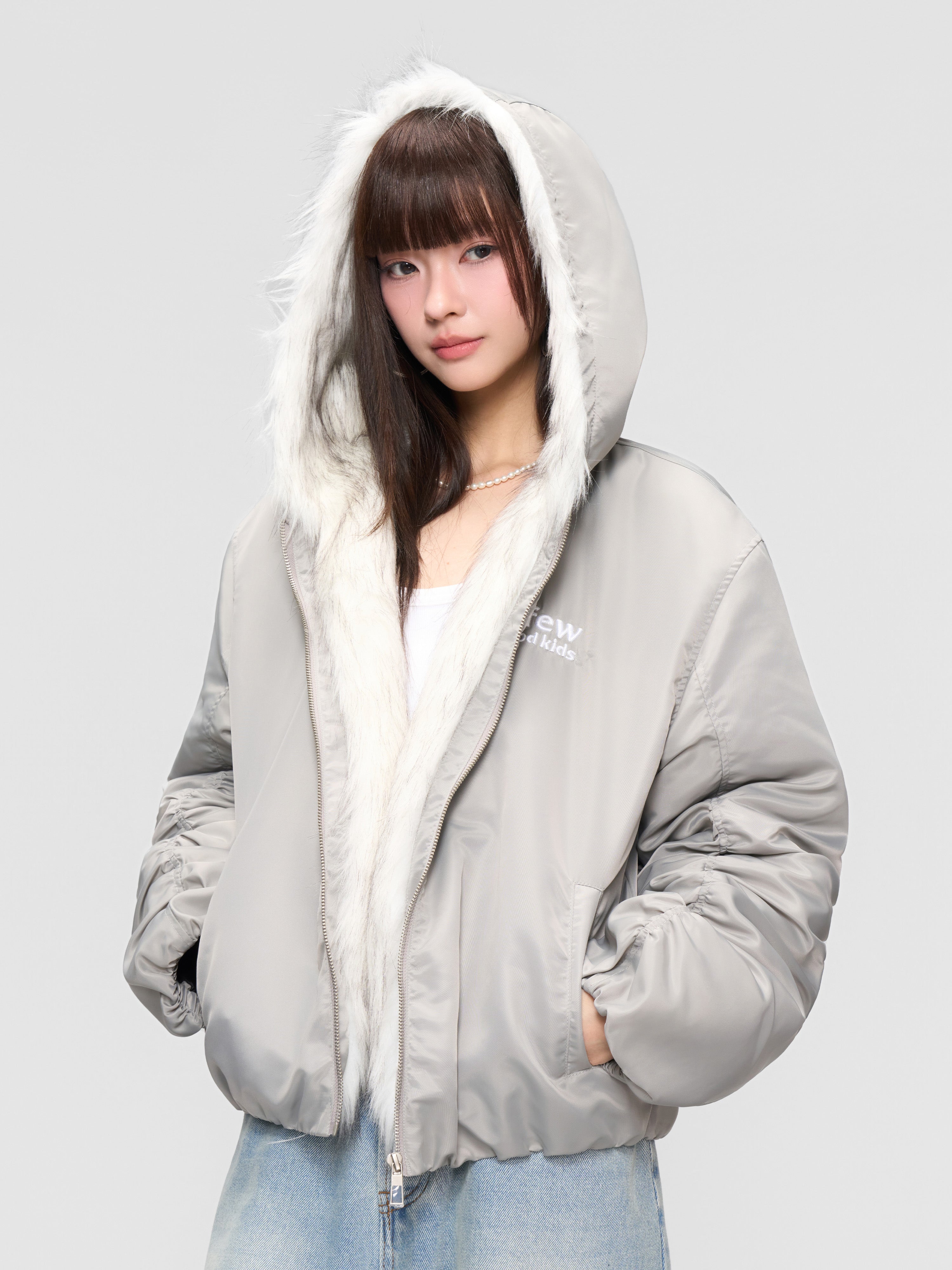 DONCARE(AFGK) "Fur trimmed hooded jacket" DONCARE(AFGK) "Fur trimmed hooded jacket"