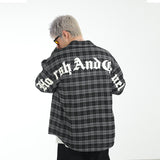 Leather Embroidered Gothic Logo Plaid L/S Shirt Leather Embroidered Gothic Logo Plaid L/S Shirt