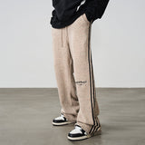 Striped Embroidered Knitted Trousers Striped Embroidered Knitted Trousers