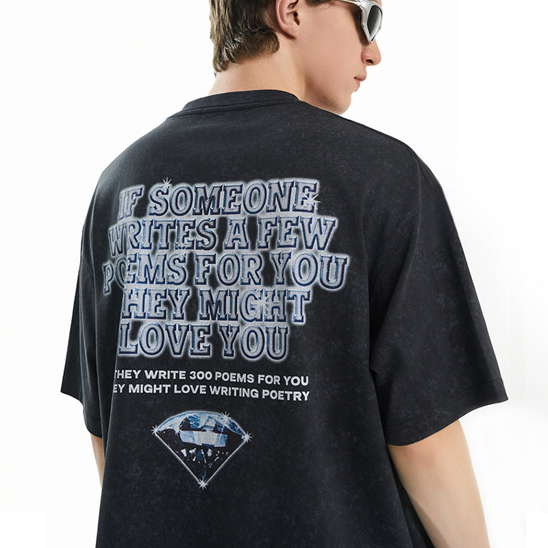 Vintage Metal Font Rhinestone Tee Vintage Metal Font Rhinestone Tee