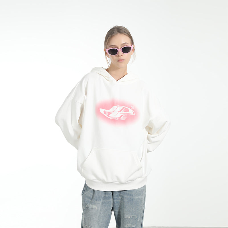 Gradient Ink Jet Dynamic Logo Printed Hoodie Gradient Ink Jet Dynamic Logo Printed Hoodie