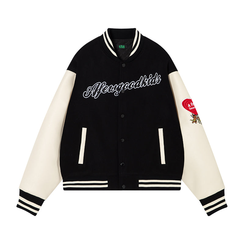 DONCARE(AFGK) "Angel leather varsity jacket" DONCARE(AFGK) "Angel leather varsity jacket"