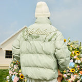 Floral Pearl Embroidery Down Jacket Floral Pearl Embroidery Down Jacket
