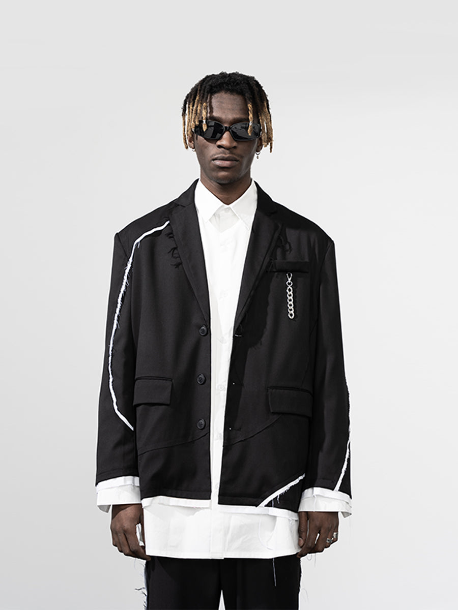 Ripped Loose Suit Jacket Ripped Loose Suit Jacket