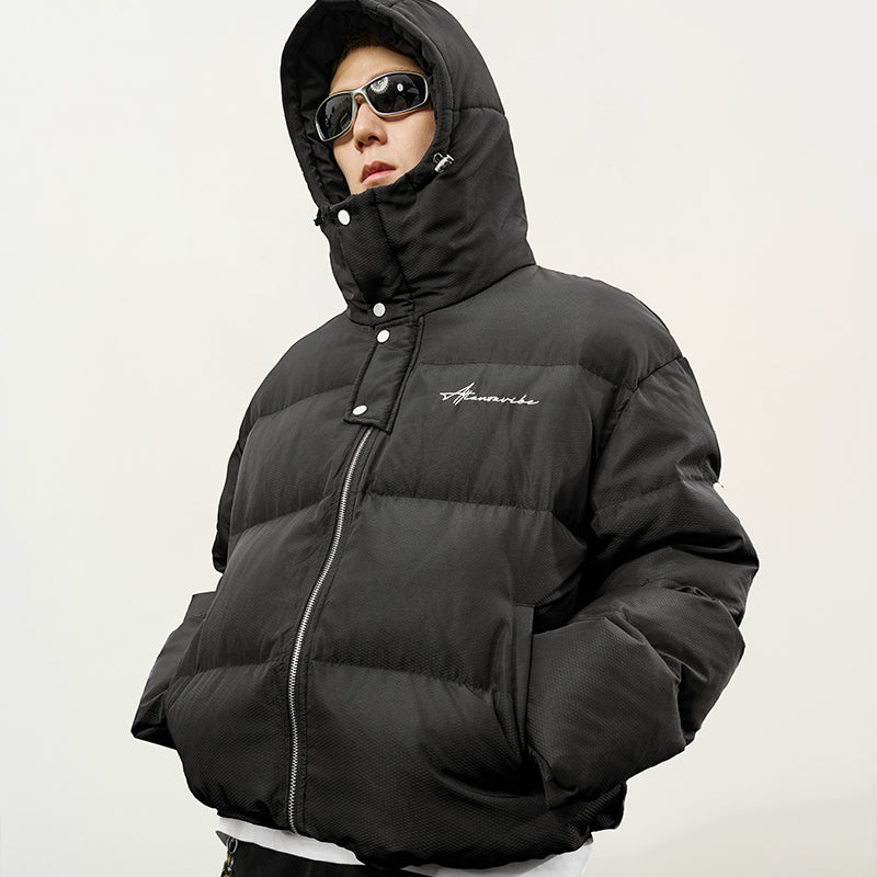 Handwritten Embroidery Hooded Down Jacket Handwritten Embroidery Hooded Down Jacket