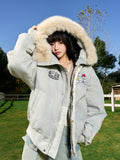 AFGK X TOMBONIA "Velcro logo fur jacket" AFGK X TOMBONIA "Velcro logo fur jacket"