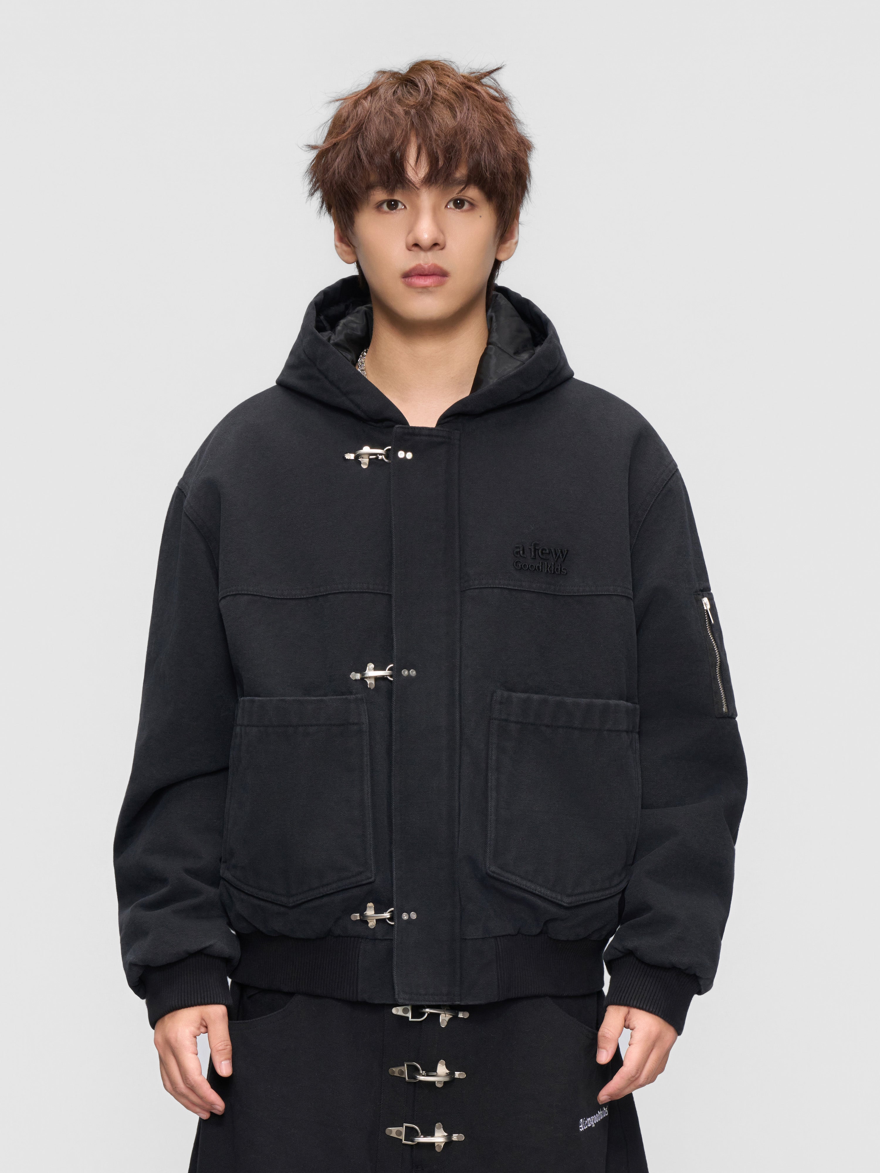 DONCARE(AFGK) "Canvas clasp hooded jacket" DONCARE(AFGK) "Canvas clasp hooded jacket"