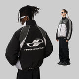 Contrast Splicing Striped Logo Jacket Contrast Splicing Striped Logo Jacket