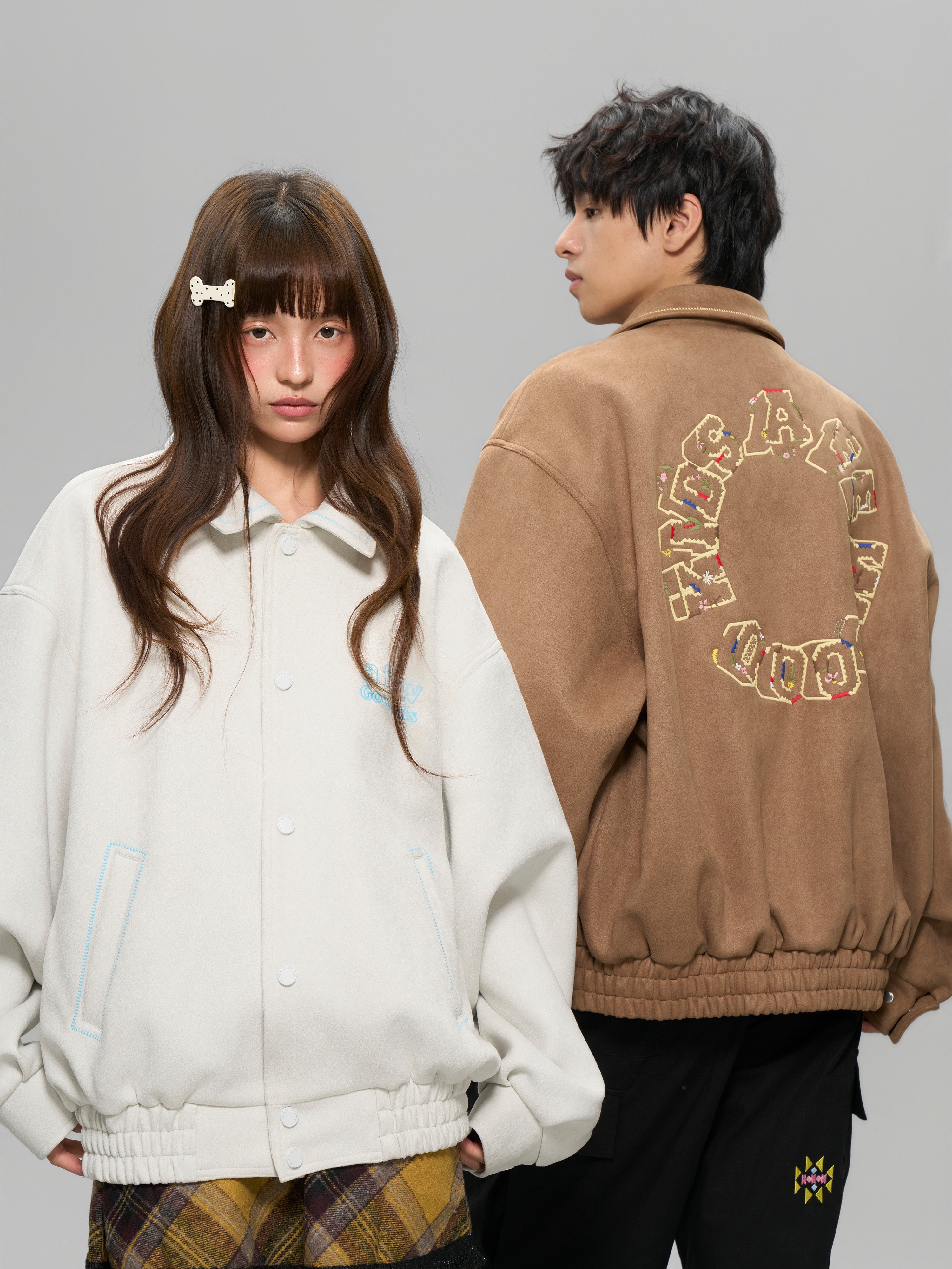 DONCARE(AFGK) "Ethnic Style logo suede jacket" DONCARE(AFGK) "Ethnic Style logo suede jacket"