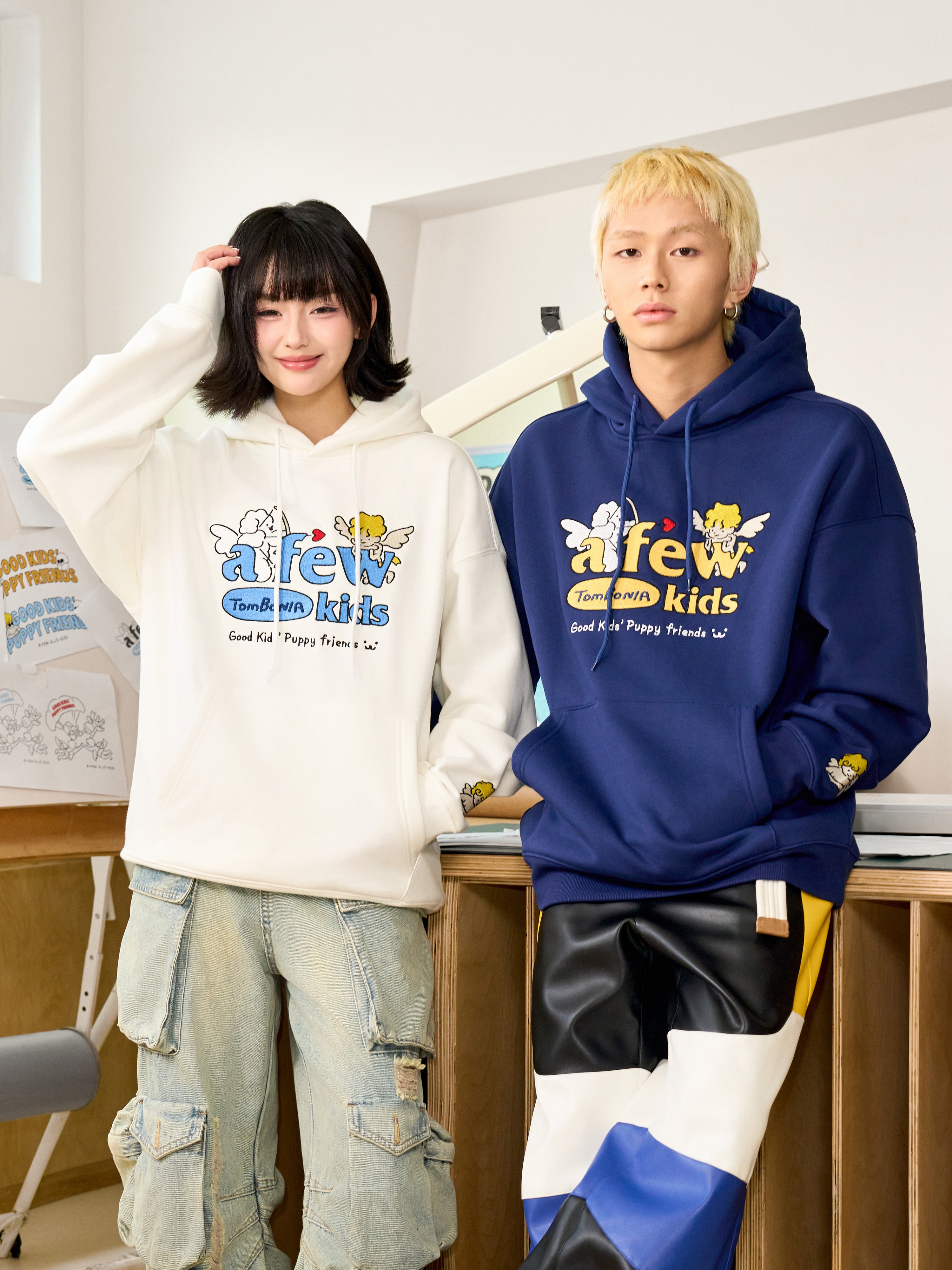AFGK X TOMBONIA "Cupid puppy logo hoodie" AFGK X TOMBONIA "Cupid puppy logo hoodie"