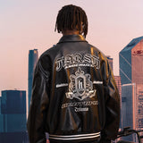Embroidered Loose Leather Jacket Embroidered Loose Leather Jacket