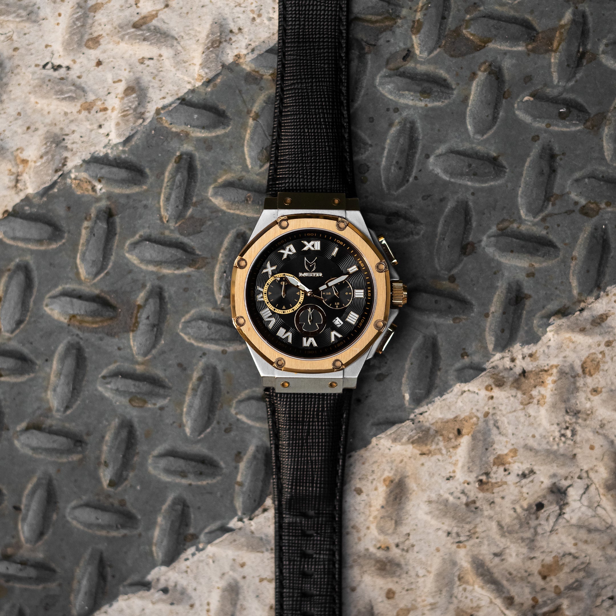 AM1053LB - AMBASSADOR SILVER & GOLD WATCH WITH LEATHER STRAP AM1053LB - AMBASSADOR SILVER & GOLD WATCH WITH LEATHER STRAP