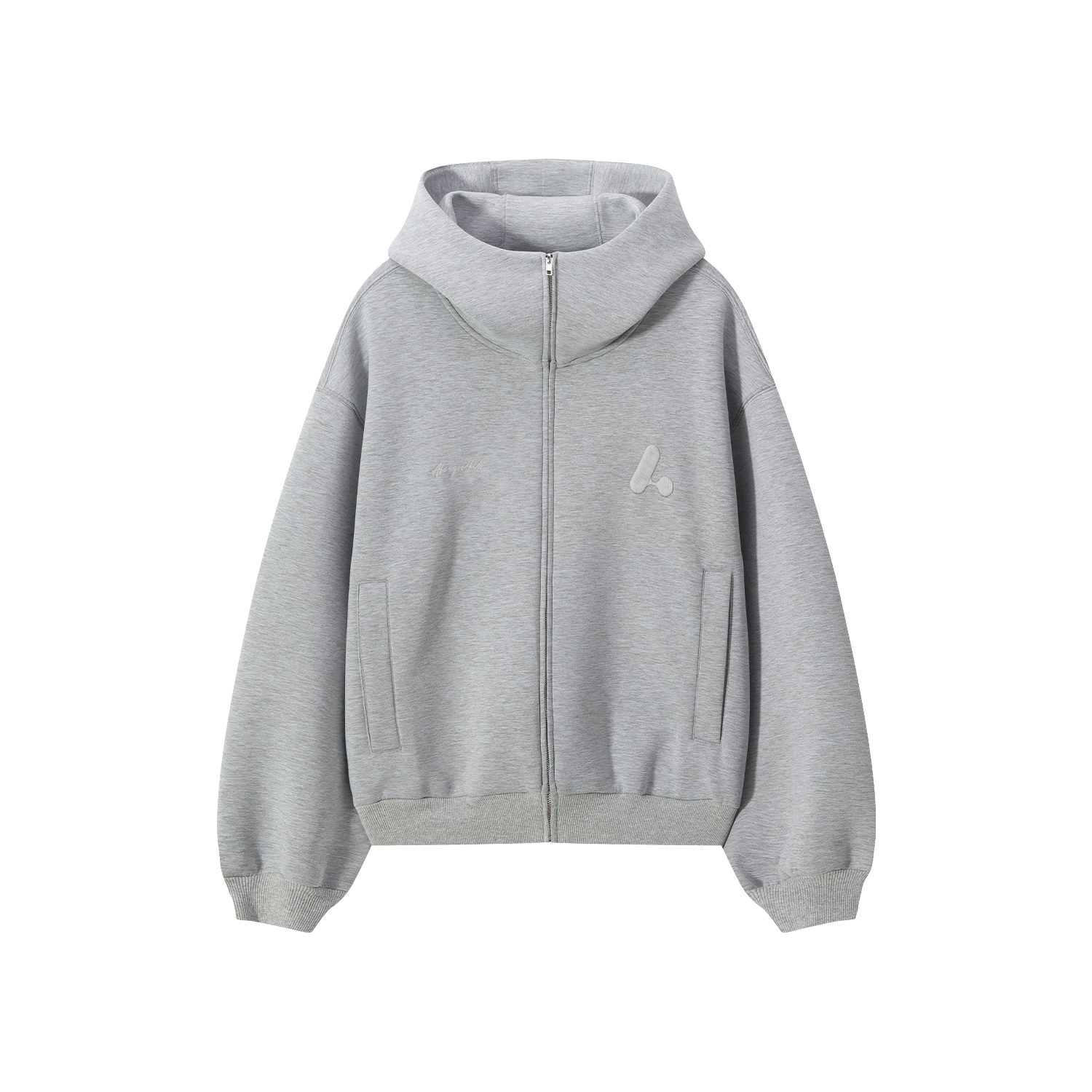 DONCARE(AFGK) "Hign-neck scuba zip hoodie" DONCARE(AFGK) "Hign-neck scuba zip hoodie"