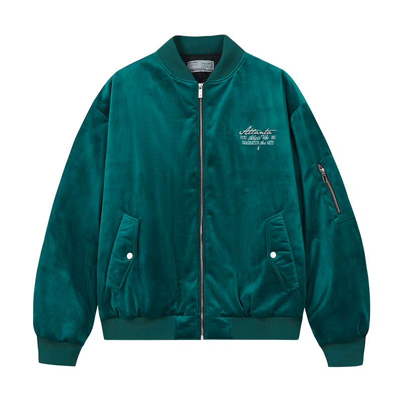 Velvet Pearl Embroidered Bomber Jacket Velvet Pearl Embroidered Bomber Jacket