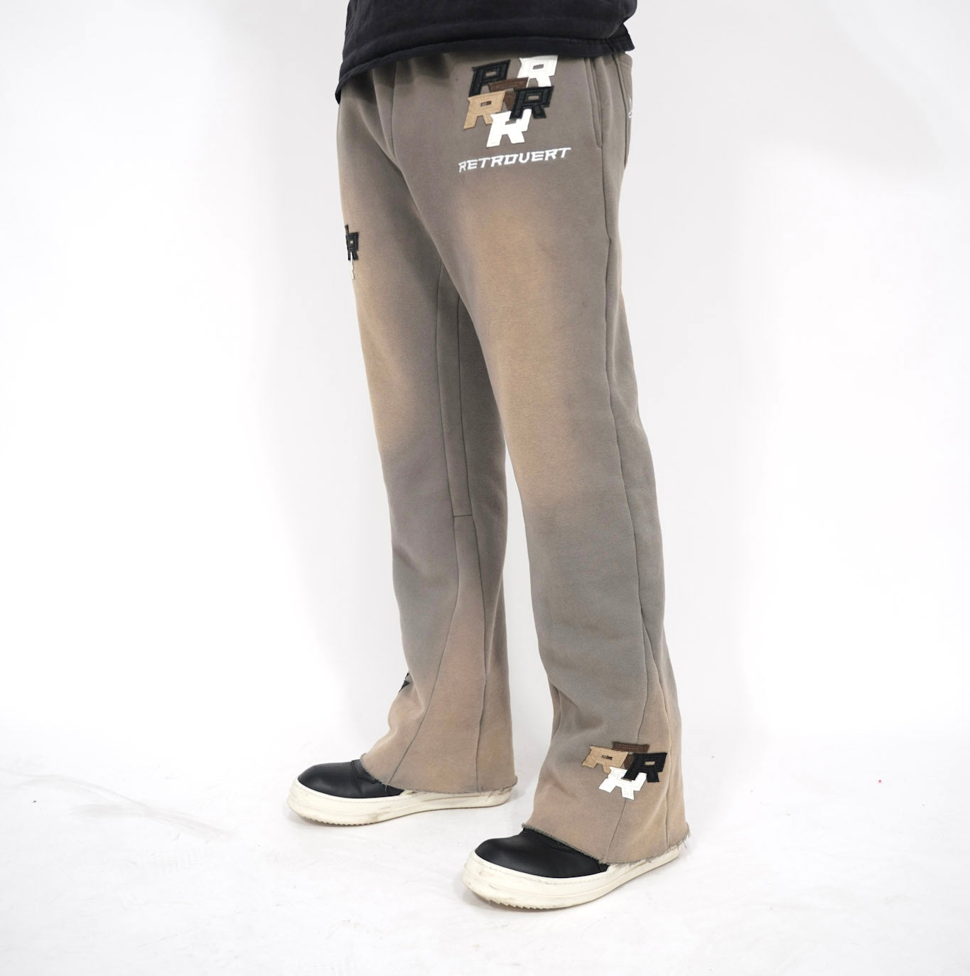 Patch Flare Sweatpants - Stone Patch Flare Sweatpants - Stone