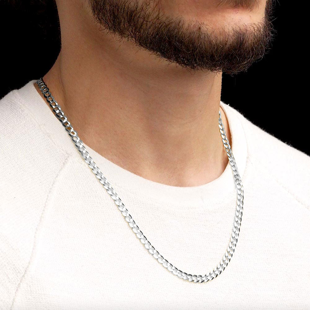 Italian Silver Curb Cuban Link Chain Italian Silver Curb Cuban Link Chain