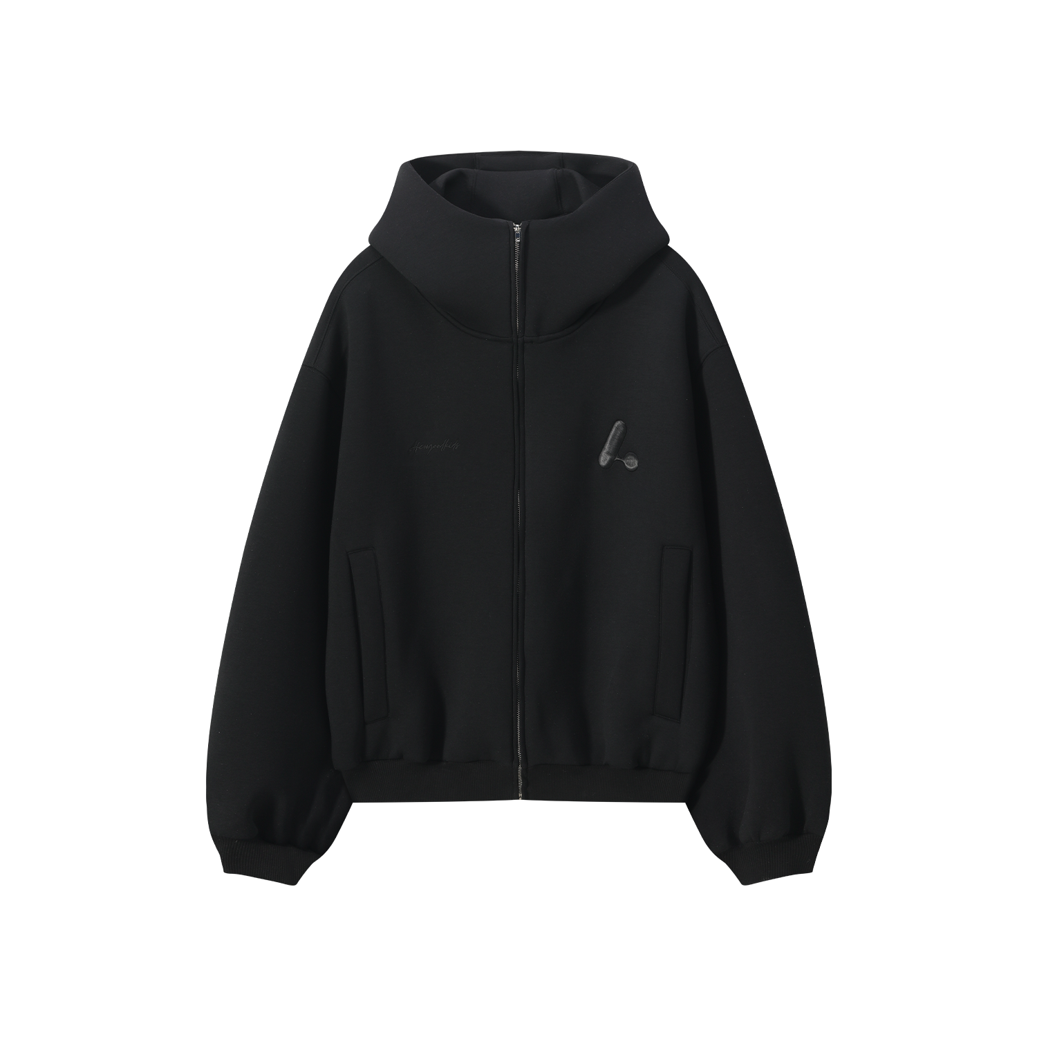 DONCARE(AFGK) "Hign-neck scuba zip hoodie" DONCARE(AFGK) "Hign-neck scuba zip hoodie"