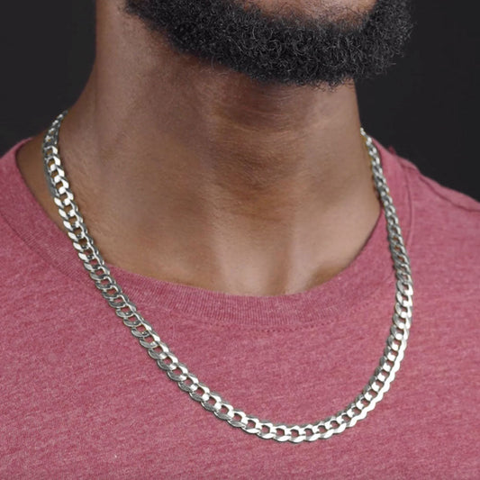 Italian Silver Curb Cuban Link Chain