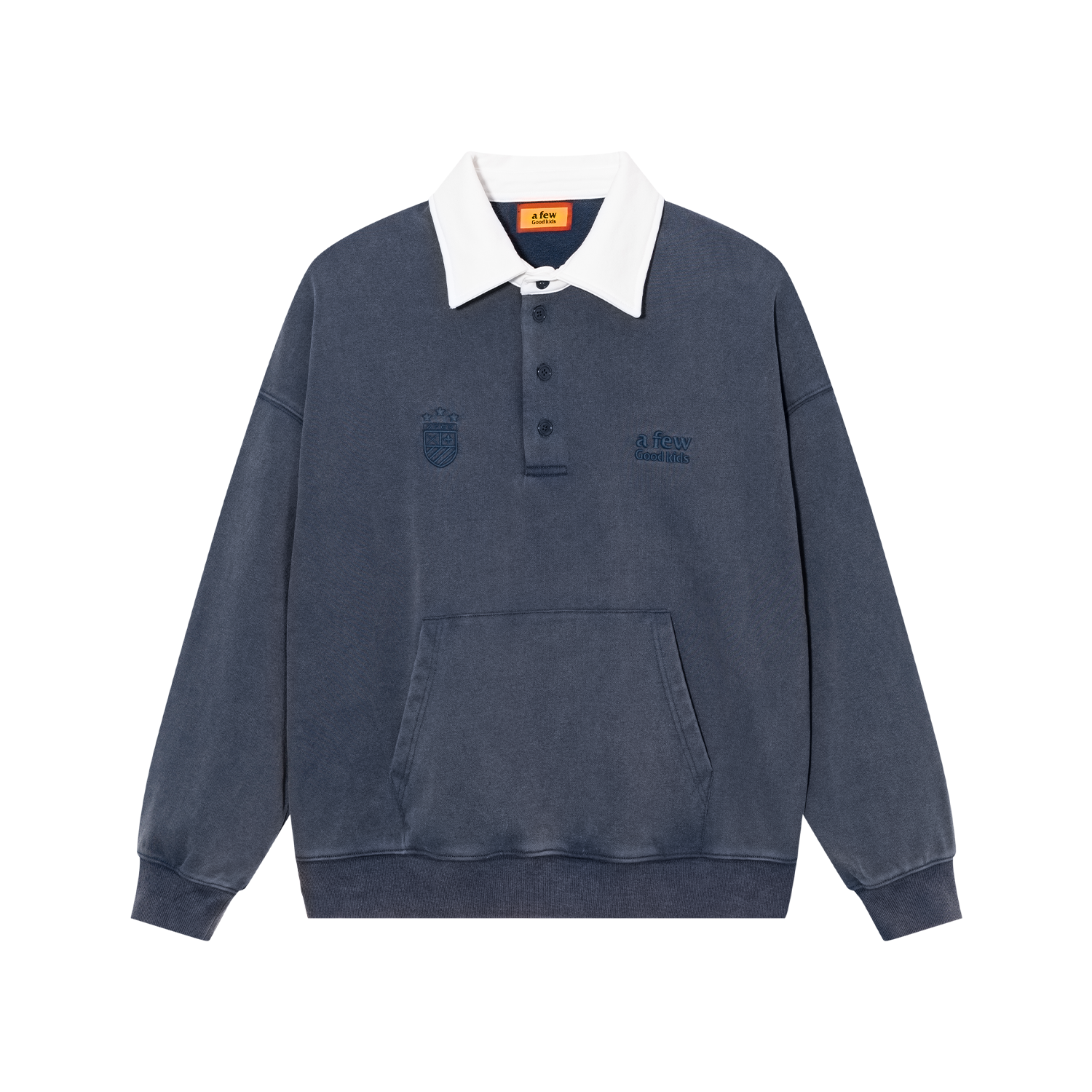 Washed henley polo shirt Washed henley polo shirt